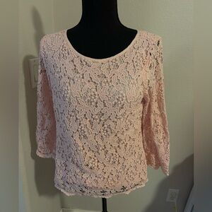 Talbots Light Pink Lace Blouse